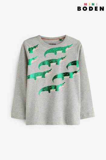 Boden Grey Crocodile Foil printed T-shirt (K81937) | £19 - £21