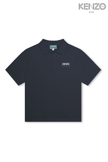 KENZO KIDS Blue Short Sleeve Logo Polo Shirt (K81982) | £81.25 - £101.25