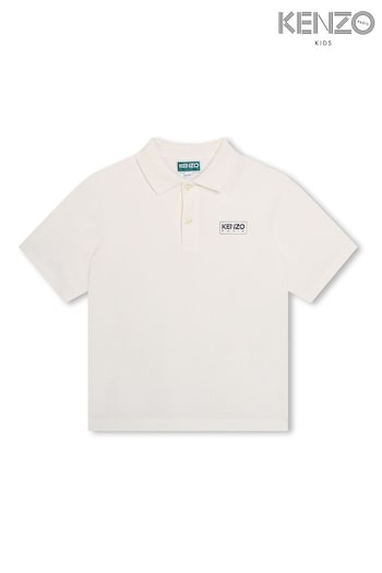 KENZO KIDS White Short Sleeve Logo Semishiny Polo Shirt (K81984) | £81.25 - £101.25