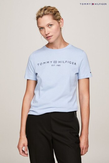 Tommy drapeau Hilfiger Blue Regular Logo T-Shirt (K82098) | £40