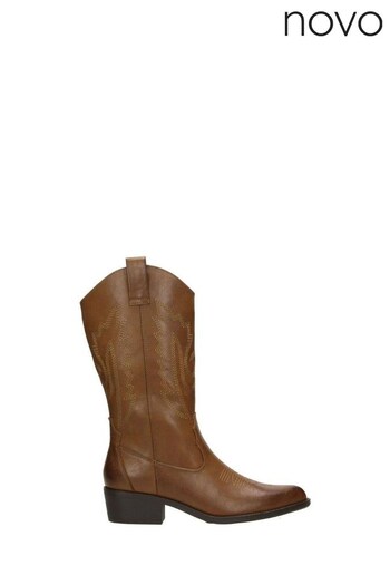 Novo Brown Laci Western Calf Boots (K82161) | £49