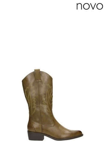 Novo Natural Laci Western Calf Boots (K82163) | £49
