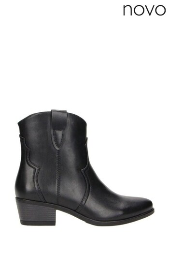 Novo Black Laurel Western Ankle Boots (K82200) | £37