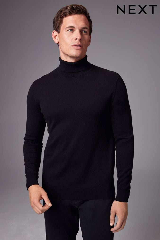 Mens Black Knitwear Next Official Site