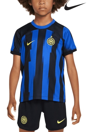 Nike Blue Mini Inter Milan Home Kit Shirt 2023-24 (K82373) | £55