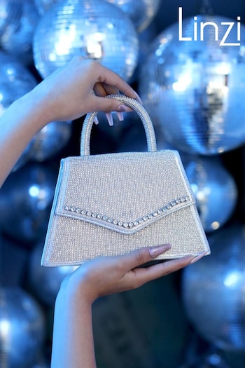 Linzi Silver Dancefloor Diamante Evening Bag (K82445) | £40
