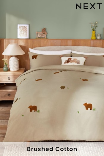 Natural Tufted Hamish Brushed 100% Cotton Duvet Cover and Pillowcase Set (K82451) | £45 - £75