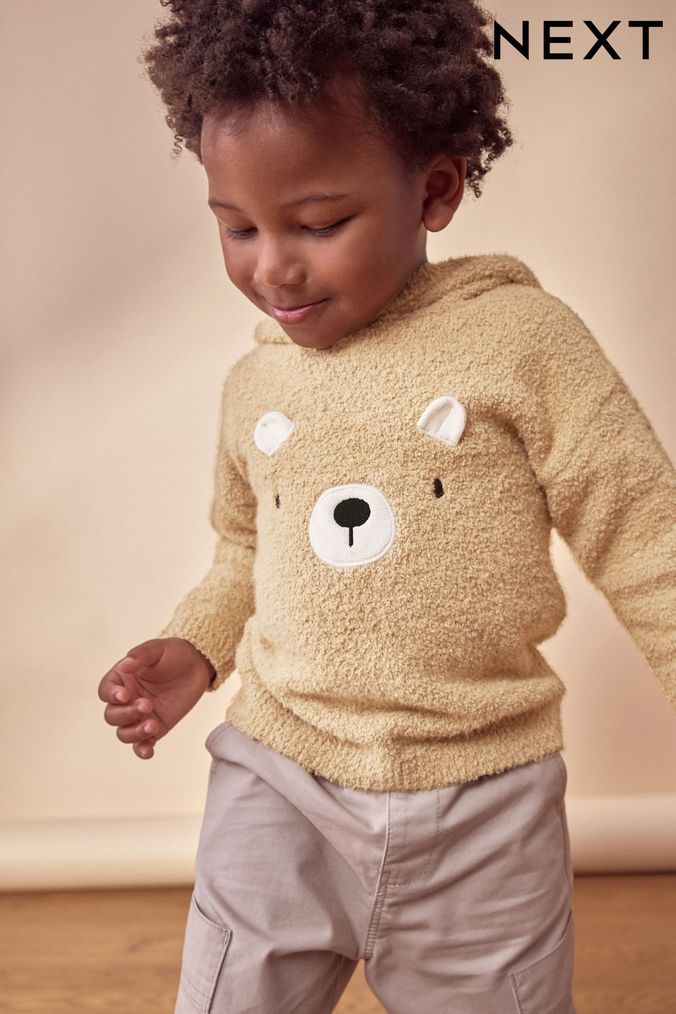 Boys knitted hoodie best sale