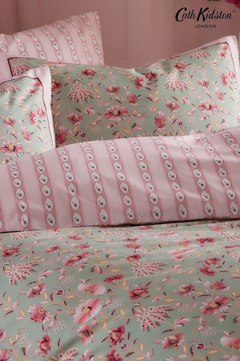 Cath Kidston Green Set Of 2 Friendship Gardens Pillowcases (K82483) | £20