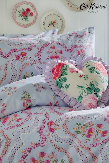 Cath Kidston Blue Set Of 2 Affinity Floral Pillowcases (K82490) | £20