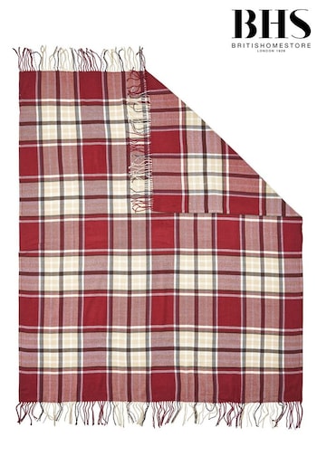 BHS Red Madison Throw (K82495) | £18