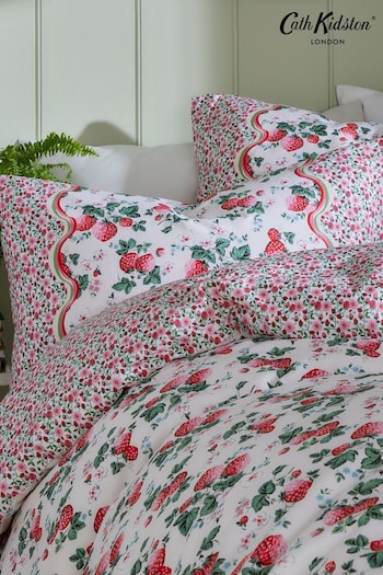 Cath Kidston Pink Set Of 2 Strawberry Pillowcases (K82500) | £20