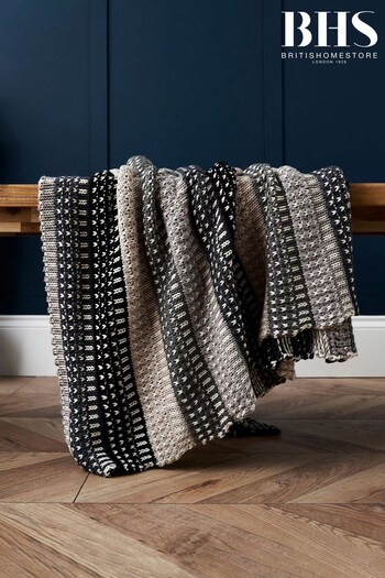 BHS Natural Angelina knitted Throw (K82501) | £30