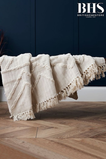 BHS Natural Tufted Throw (K82502) | £35