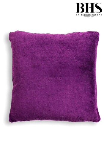 BHS Plum Purple Microfleece 59x59cm Cushion (K82511) | £30