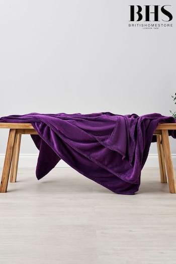 BHS Plum Purple Snugglie Fleece Throw (K82561) | £22