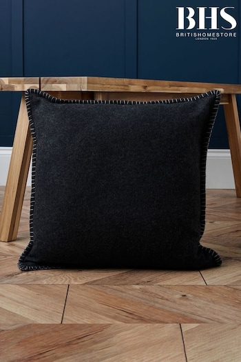 BHS Grey Felt Blanket Stitch Cushion (K82629) | £20