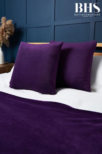 BHS Plum Purple Microfleece 45x45cm Cushion (K82678) | £24
