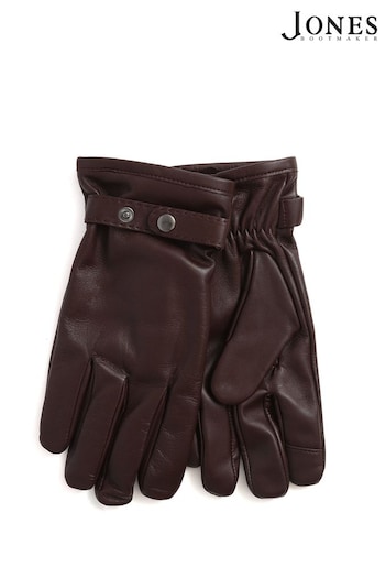 Jones Bootmaker Mens Adjustable Leather Brown Gloves (K82700) | £45
