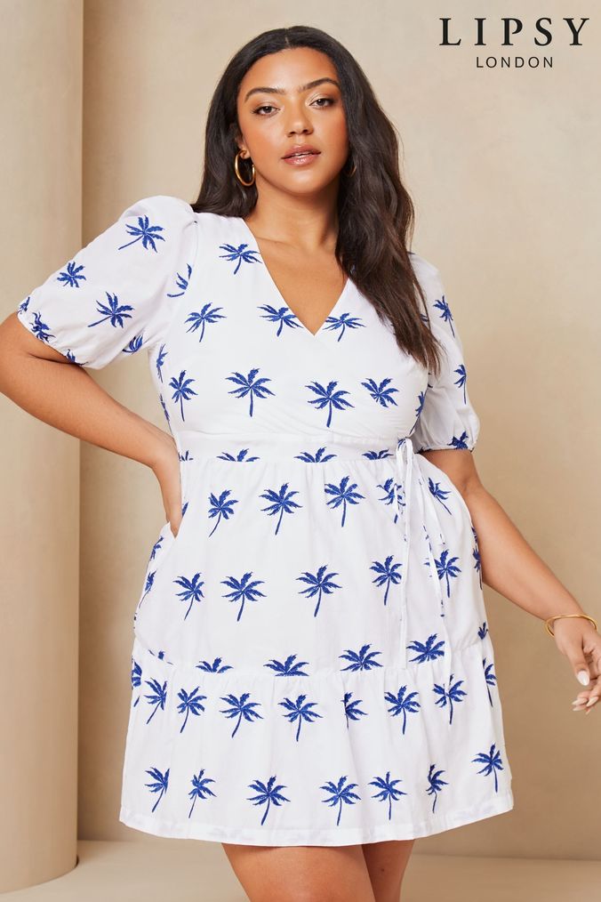 Buy Women s White Lipsy Summer Dress Shirt dusty Dress Holiday Print Dresses Online ParallaxShops Grey cotton crewneck T Shirt dusty two pack from