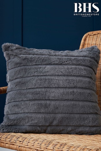 BHS Grey Boa Cushion (K82709) | £16