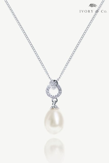 Ivory & Co Silver Stockholm And Pearl Circle Drop Pendant (K82737) | £35