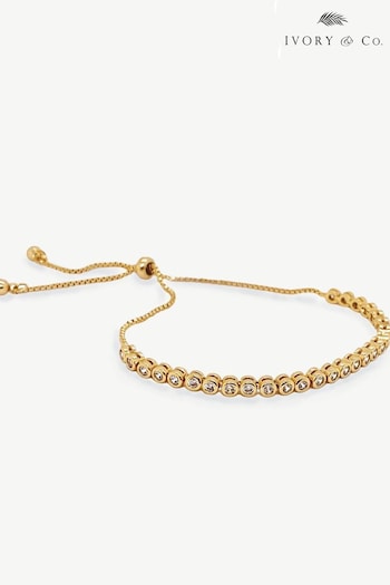 Ivory & Co Gold Tivoli Crystal Delicate Toggle Bracelet (K82757) | £40