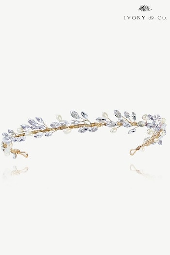 Ivory & Co Gold Golden Moonshine Crystal And Pearl Encrusted Band (K82765) | £65
