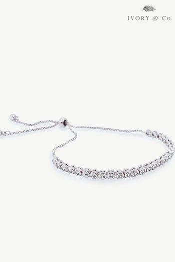Ivory & Co Silver Tivoli Crystal Delicate Toggle Bracelet (K82767) | £40