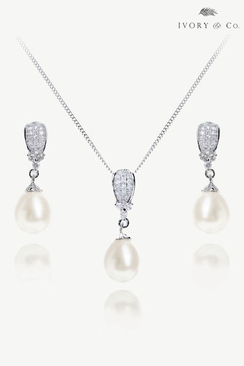Ivory & Co Silver Serrano And Pearl Classic Drop Set (K82778) | £60