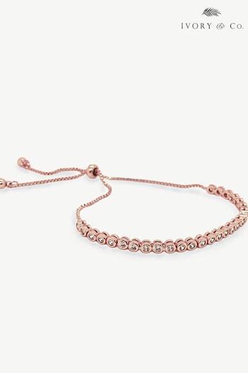 Ivory & Co Rose Gold Tivoli Crystal Delicate Toggle Bracelet (K82794) | £40