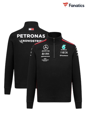 Fanatics Mercedes AMG Petronas F1 2023 Team 1/4 Zip Black Sweatshirt (K82909) | £114