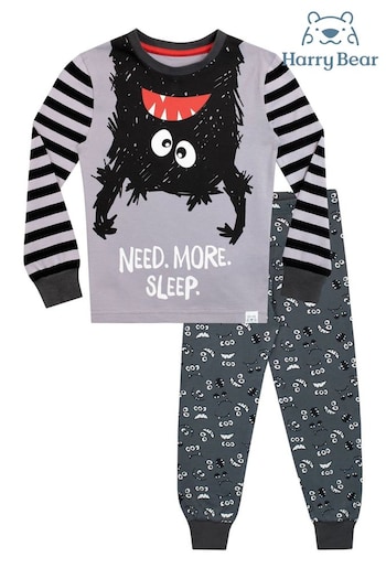 Harry Bear Grey Snuggle Fit Monster Pyjamas (K82986) | £18