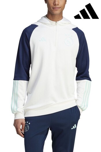 adidas chat White Ajax Training Hooded Track Top (K82988) | £50