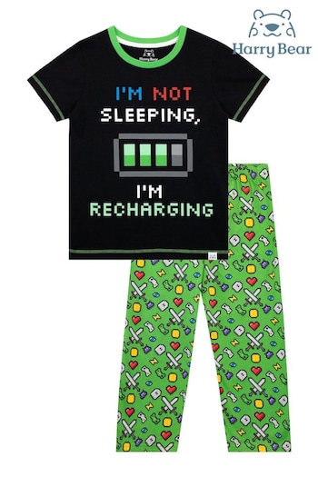 Harry Bear Green Gaming Glow in the Dark Pyjamas (K82990) | £17