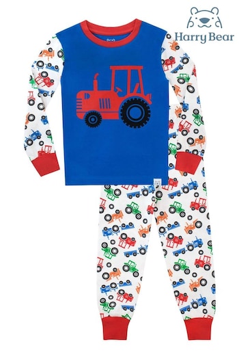 Harry Bear White Snuggle Fit Tractor Pyjamas (K82992) | £15