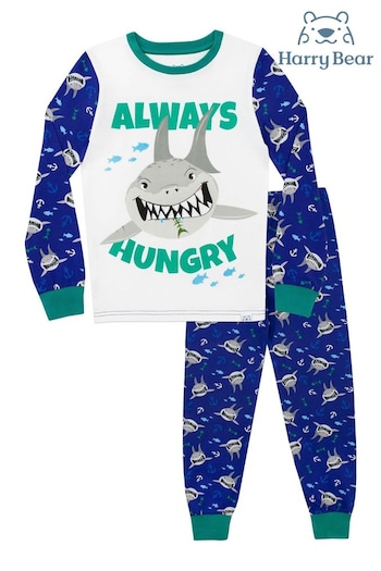 Harry Bear Blue Shark Pyjamas - Snuggle Fit (K83013) | £18