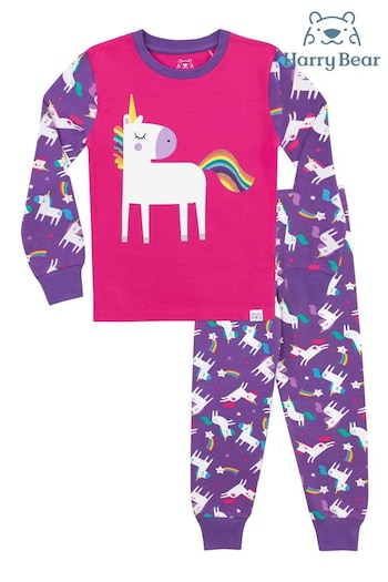 Harry Bear Purple Unicorn Pyjamas (K83022) | £18