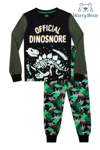 Harry Bear Green Dinosaur Snuggle Fit Pyjamas (K83043) | £18