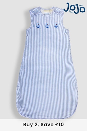 JoJo Maman Bébé Blue Boat Seersucker 1 Tog Baby Sleeping Bag (K83064) | £28