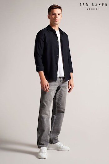 Ted Baker Narni Black Lightweight Twill Flannel Shirt (K83079) | £80