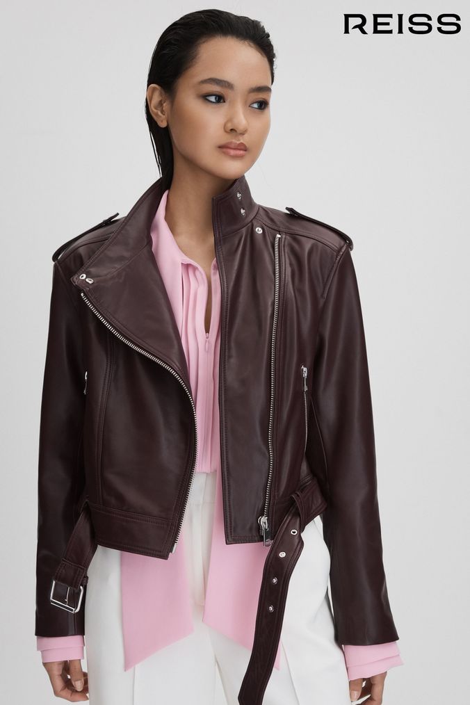 Next pink outlet leather jacket