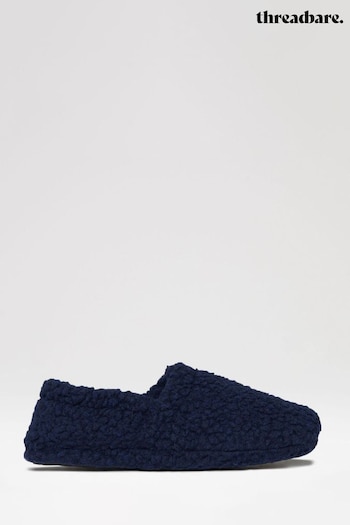 Threadbare Blue Borg Teddy Slippers (K83108) | £20