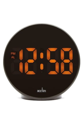 Acctim Clocks Black Circulo Round LED Alarm Clock with USB (K83142) | £30