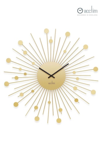 Acctim Clocks Matt Brass Brielle 50cm Starburst Wall Clock (K83219) | £65