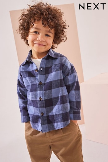 Blue/Navy Check Shirt Long Sleeve Check 100% Cotton Shirt (3mths-7yrs) (K83228) | £12 - £14