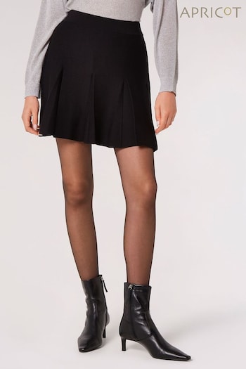 Apricot Black Knitted Pleat Detail Black Skirt (K83230) | £30