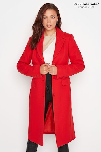 Long Tall Sally Red Midi Formal Coat (K83323) | £85