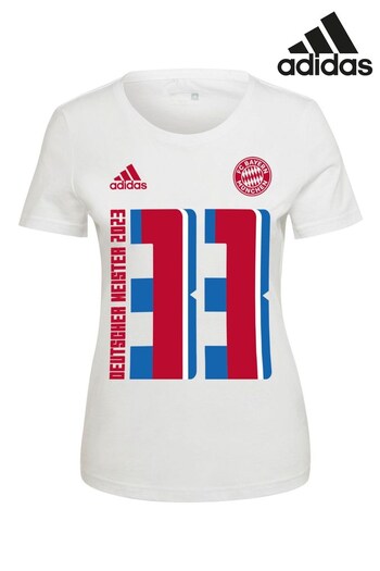 adidas White FC Bayern Meister11 T-Shirt (K83362) | £25