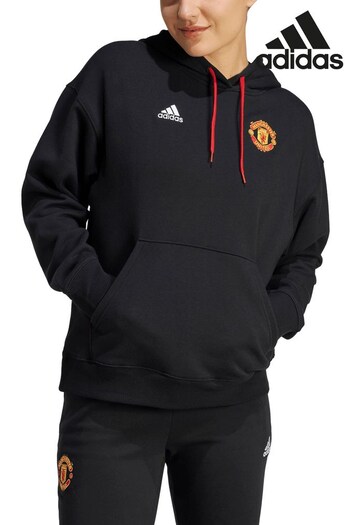 adidas Black Manchester United DNA Hoodie (K83405) | £60